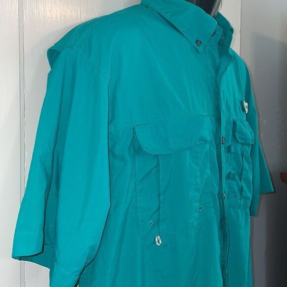 Magellan “Laguna Madre” green nylon fish gear short sleeved shirt - Picture 5 of 10
